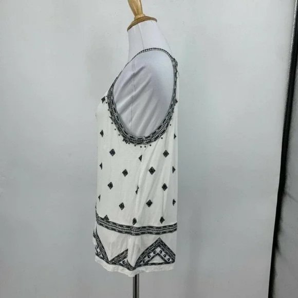 Anthropologie Embroidered Halter Tank Womens Size S Pullover Styling Black White - Picture 5 of 10
